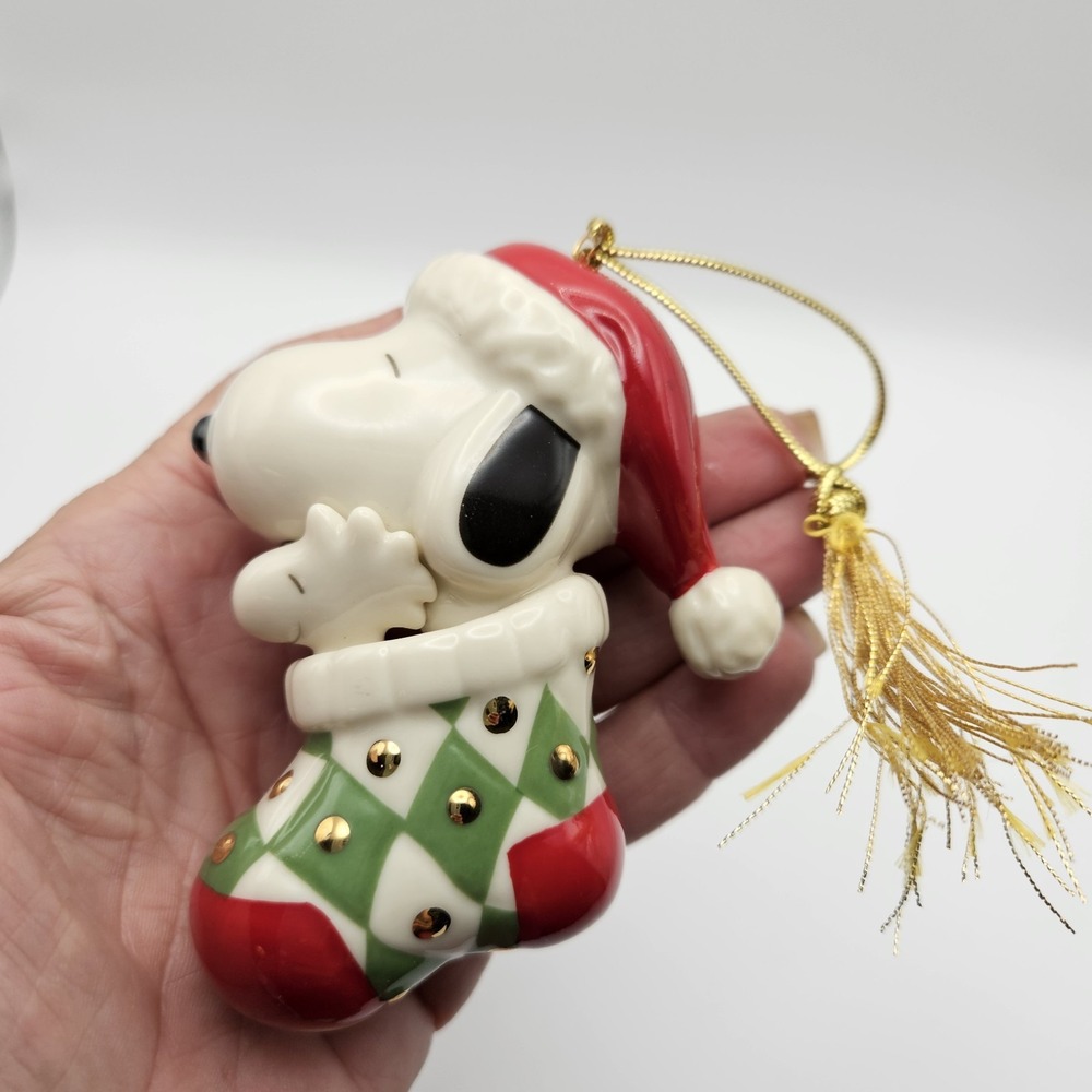 Lenox Peanuts Snoopy Stocking Christmas Hanging Ornament 2003 MPN 6237853 - Picture 11 of 16